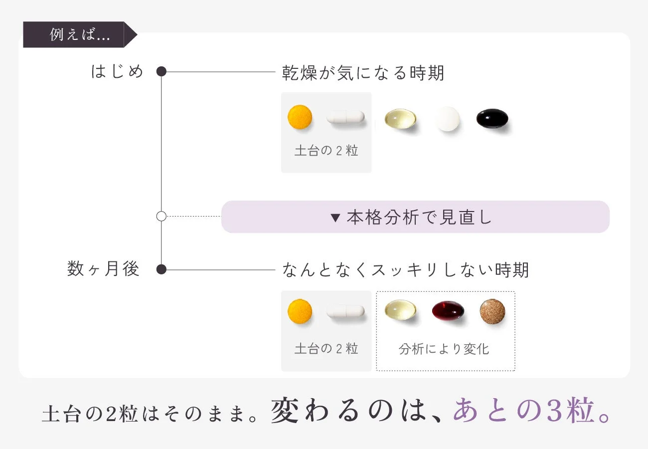 サプリメント内容の変更イメージ