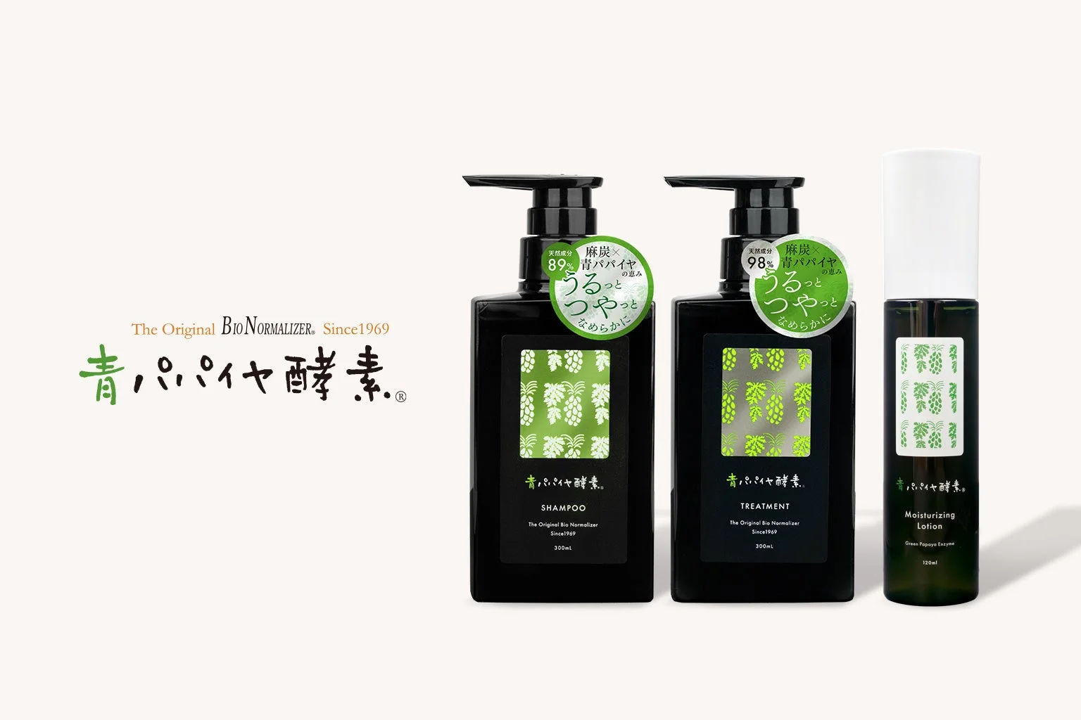 青パパイヤ酵素のヘアケアとスキンケアライン