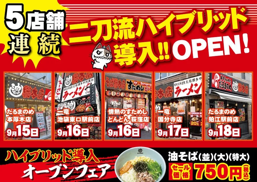 二刀流ハイブリッド導入店舗のオープンフェア告知