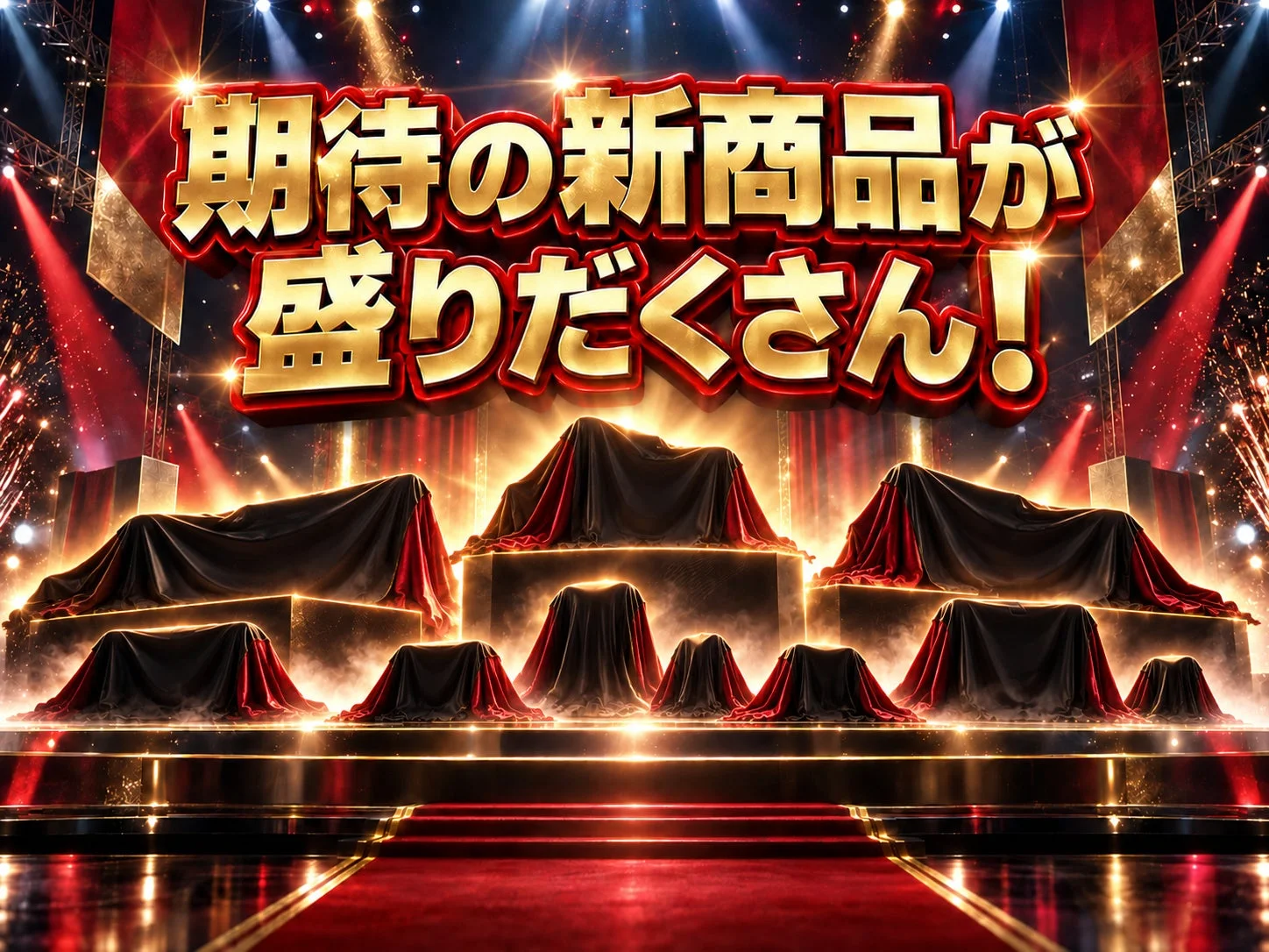 新商品が並ぶステージ